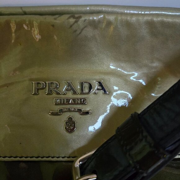 Prada Vintage Vernice Folders Brown Ombre Patent FLAWED Handbag Made In Italy - Picture 3 of 10
